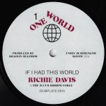 If I Had This World / World Horns - Richie Davis And The RITS Riddim Force Band