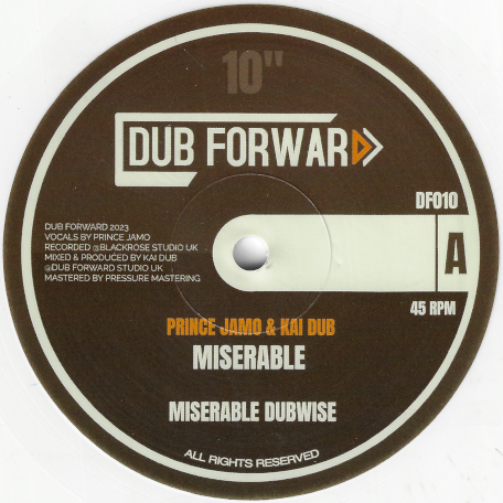 WHITE VINYL Miserable / Miserable Dubwise / The Peoples Rights / The Peoples Dubwise - Prince Jamo & Kai Dub / Kai Dub Feat. La K Flute